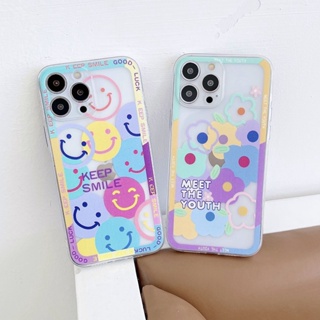 For iPhone 6 6S 7 8 Plus X XR XS 11 12 13 Mini 14 Pro MAX Fashion Flower Emoji TPU Phone Case