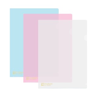 Elephant แฟ้มใส แฟ้มซองพลาสติก No.405 A4 คละสี จำนวน 3 ซอง