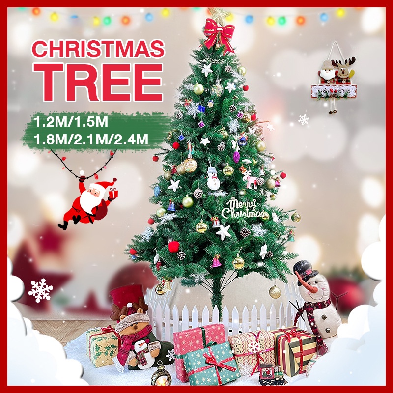diy.baking PVC Christmas treeตกแต่งต้นคริสต์มาส 1.8m ต้นคริสต์มาสสีขาวเหนียว  1.2 ม. 1.5 ม. 1.8 ม.2.1 ม. 2.4 ม