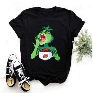 ที่กำหนดเอง Christmas grinch T Shirt เสื้อยืดคริสต์มาสแขนสั้นพิมพ์ลาย