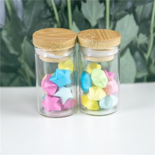 30x50mm 20ml Clear Glass Bottle with Bamboo Cap Glass Jars Jars bamboo glycyrrhiza sweets Food Grade 20CC Seal Jars Vial