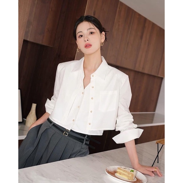 Mogwany พรี Irene 2 Layer Top 2สี ขาว,น้ำตาล