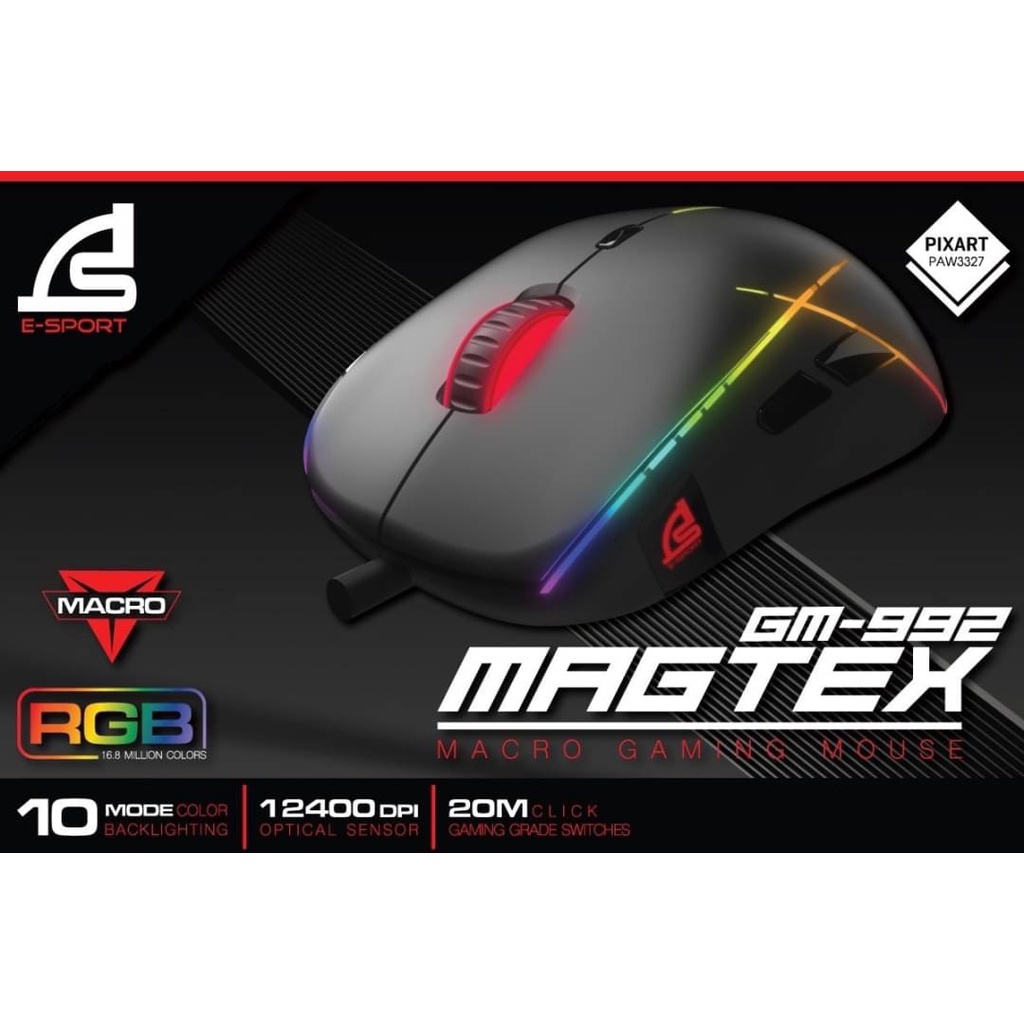 SIGNO E-Sport MAGTEX Macro Gaming Mouse รุ่น GM-992 (Black)