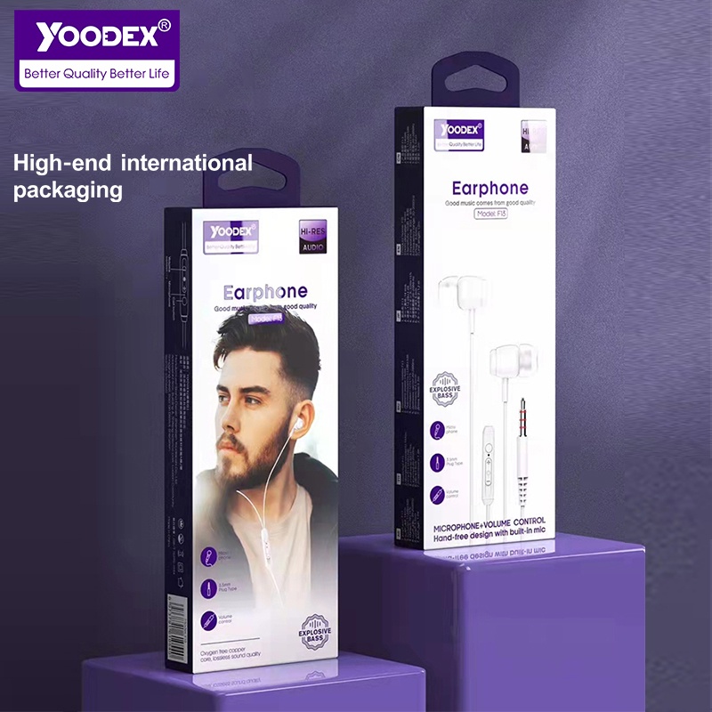 YOODEX หูฟังอินเอียร์ แบบมีสาย หูฟังกีฬาWired Headphone Headset Stereo เบสแน่นเสียงดี ช่องเสียบ 3.5ม