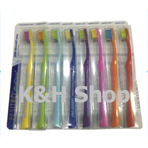 สำหรับคนจัดฟัน - แปรงสีฟัน Pesitro 6580 Ultra Ortho (Toothbrush 6580 Ultra Soft Ortho)