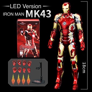 IRON MAN MK43 MK 43 ZD TOYS LED Version (มีไฟ) 1/10 Action Figure 18 cm