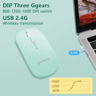 GOOJODOQ 2-in-1 Wireless Mouse Dual Mode 2.4Ghz Wireless Bluetooth 2 In 1 เมาส์ไร้สาย