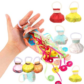 Hand-thrown Ribbon Spider Silk Pull Ring Magic  Props Set The Atmosphere 10pcs