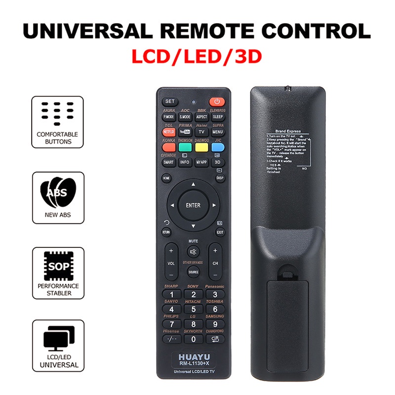 Universal RM-L1130+X RM-L1130+8 RM-L1130+12 รีโมททีวีสําหรับ LCD และ LED TV ทุกยี่ห้อ ex ใช้สําหรับ 