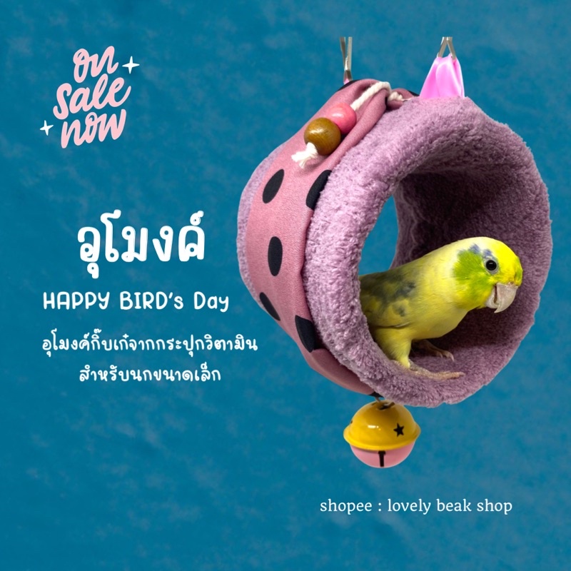 อุโมงค์ของเล่นนก..รักษ์โลก จากกระปุกวิตามิน ถอดซักได้ ที่นอนนก ของเล่นนกขนาดเล็ก ของตกแต่งกรง