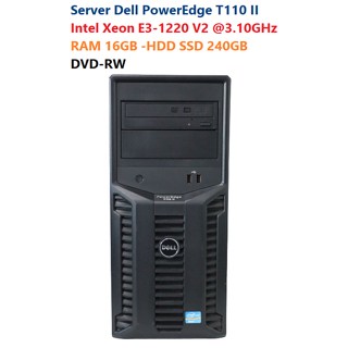 Server Dell PowerEdge T110 II Intel Xeon E3-1220 V2 @3.10GHz -RAM 16GB -HDD SSD 240GB -DVD-RW