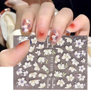 【AG】Nail Sticker Lovely DIY Paper Camellia Nail Decoration for Women