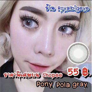 คอนแทคเลนส์ 🎀 Pony Gray 🎀 (Sweety Pretty Doll Pitchy Wink Lens)[มีสายตาสั้นถึง 700]💝 สีเทาขนาดบิ๊กอายเซ็กซี่ขายดีตลอดกาล