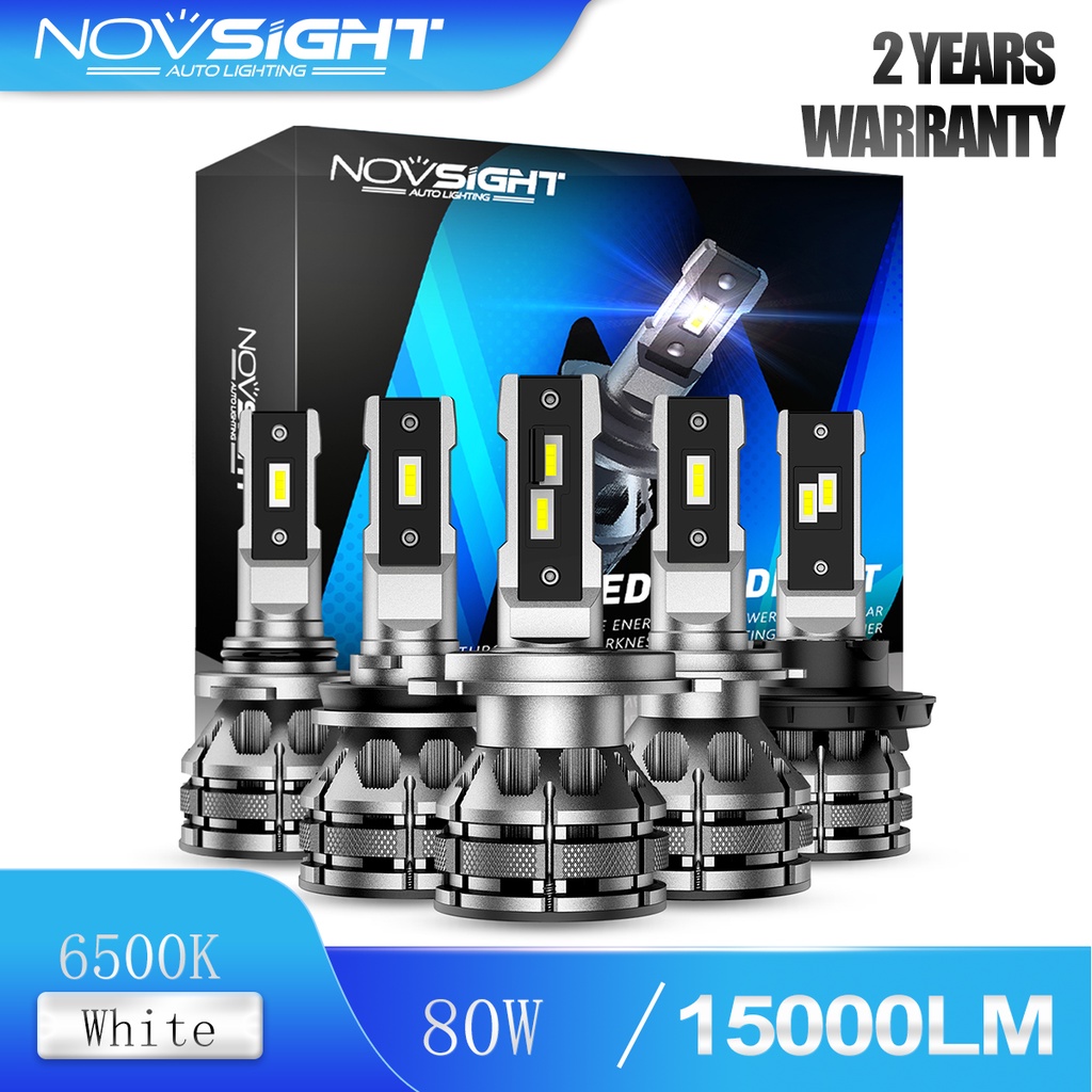 NovSight N38 9005 9006 H11 H4 H7 H1 H3 H8 H9 H11 9011 9007 HB2 HB3 HB4 หลอดไฟหน้ารถยนต์ 80W 15000Lm 