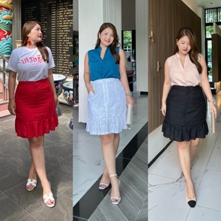 กระโปรงเก็บทรง สาวอวบใส่แล้วผอม M-4XL(5XLขึ้นไปสั่งตัดได้) รุ่น Anny Skirt