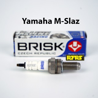 หัวเทียน BRISK X-Line 4 เขี้ยว แกนเงิน Yamaha M-Slaz Spark Plug (8X21ROA) รองรับทุกน้ำมัน Made in EU