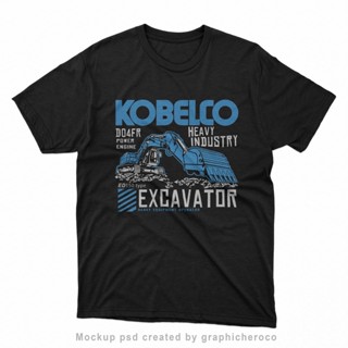 พร้อมส่ง เสื้อยืด ลายรถขุด KOBELCO ขนาดใหญ่ XXL XXXL