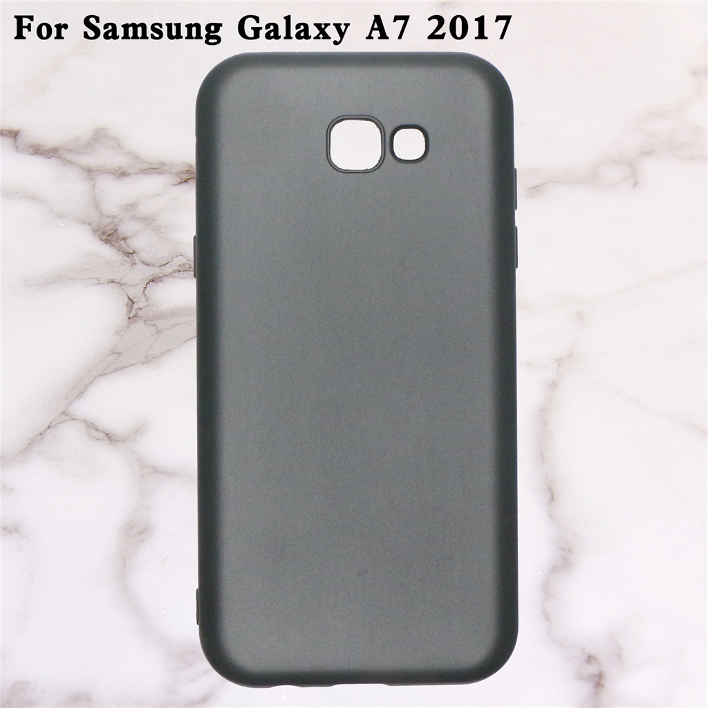 สําหรับ Samsung Galaxy A7 2017 A720 A720F TPU ซิลิโคนนุ่มสีดําโทรศัพท์ปลอกกรณี