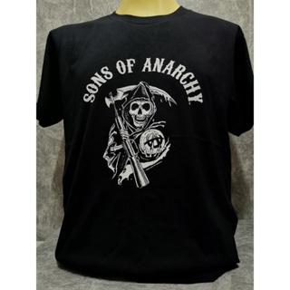 เสื้อยืดเสื้อวงนำเข้า Sons of Anarchy LOGO Biker Gangster Rocker Rock Metal Punk T-Shirt_42