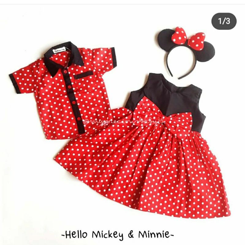 MICKEY MOUSE MINNIE MOUSE BABY KIDS COUPLE OUTFIT
