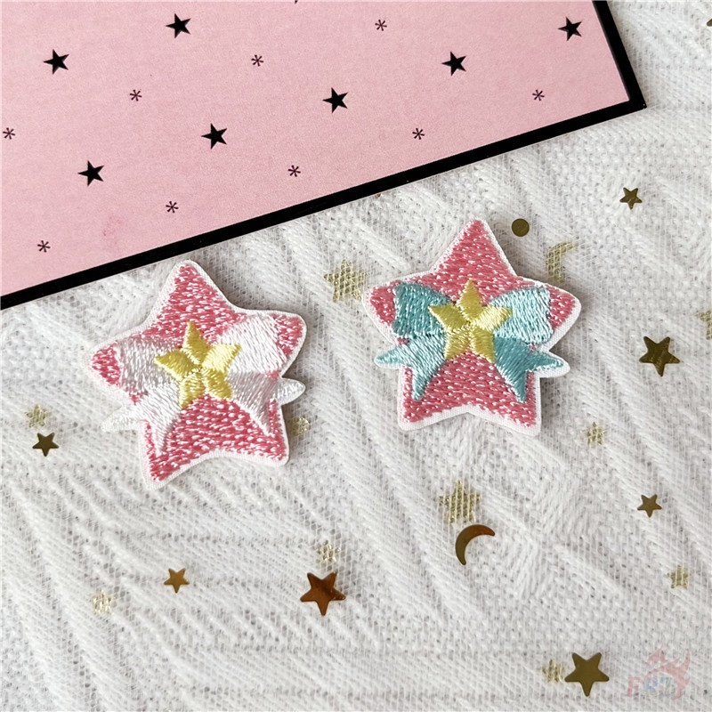 ✿ Ins - แผ่นสติกเกอร์ ลายกระต่าย หมี หัวใจ ลูกโป่ง ดาว มีกาวในตัว ✿ แผ่นแพทช์รีดติดเสื้อ ปักลาย DIY สําหรับตกแต่งเสื้อผ้า กระเป๋า 1 ชิ้น