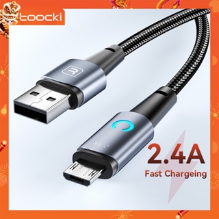 Toocki สายเคเบิล micro usb 2.4 แอมป์ ชาร์จไฟได้อย่างรวดเร็ว 0.5 ม. 1 ม. 2 ม. 3 ม.สำหรับ xiaomi redmi samsung