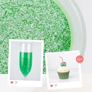 Apple green | 100% Edible Glitter for Drink&amp;Food  ผงกลิตเตอร์ฟู๊ดเกรด สำหรับตกแต่งเครื่องดื่ม เบเกอรี่ อาหาร