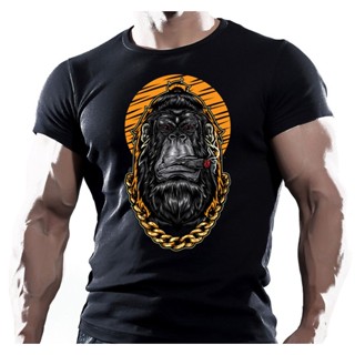 เสื้อยืด ผ้าฝ้าย พิมพ์ลาย Gorilla Fighter Mma Fighting สําหรับผู้ชาย