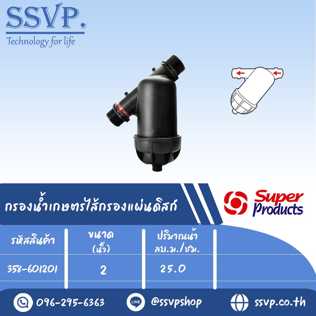 กรองน้ำเกษตร ไส้กรองแผ่นดิส PRO Y Disc ขนาด 2" รหัสสินค้า 358-601201 บรรจุ 1 ตัว