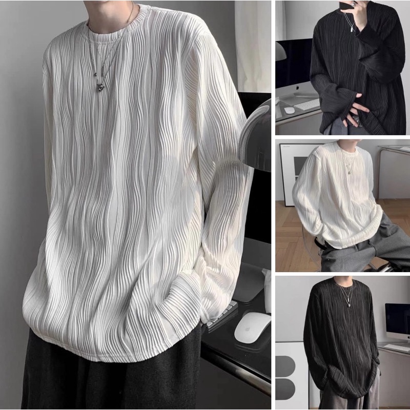 พร้อมส่ง เสื้อยืดแขนยาว สไตล์เกาหลี (600)