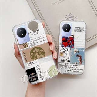 เคสโทรศัพท์มือถือ วีโว่ VIVO Y02 Y02S Y16 Y22S Y22 Y30 Y35 Y55+ Y55 Y75 Y77 V25e V25 Pro X80 Pro 4G 5G Smartphone Casing Flower Coffee Phone Cell Case Softcase TPU Back Cover VIVOV25 V25Pro