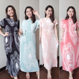 เดรสยาว เดรสทูโทน พลีทไล่สี Maxidress 2tone เดรสสีสันสดใส เดรสเที่ยวทะเล ชุดแฟชั่นสาวอวบ เดรสยางเนื้อผ้าอัดพลีทFreesize