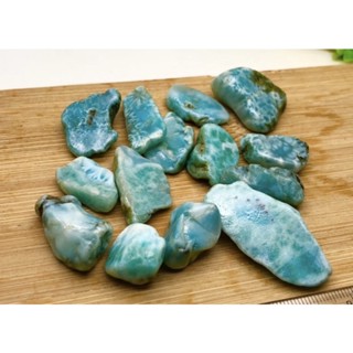 1Pc Natural Rough Larimar Tumble / Top High Quality Larimar Tumble Stone / Dominican Blue Larimar Tumble.