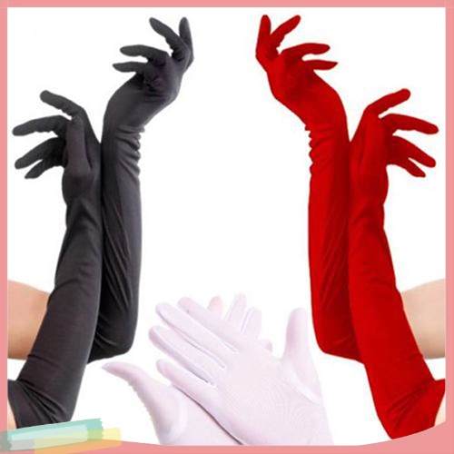 (lk) ถุงมือยาวแฟชั่นสําหรับผู้หญิง 1 คู่