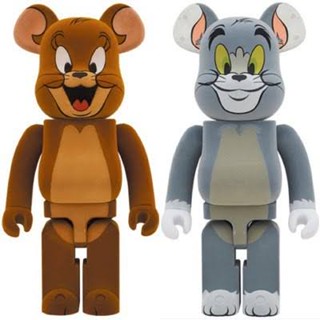 (ของแท้) Bearbrick Tom and Jerry Flocky 1000% แบร์บริค กำมะหยี่ Be@rbrick Tom&amp;Jerry by Medicom Toy ของใหม่ มือ 1