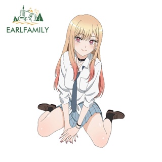 Earlfamily สติกเกอร์ ลายการ์ตูน Kitagawa Marin กันแดด ป้องกันรอยขีดข่วน สําหรับติดตกแต่งประตูรถยนต์ 13 ซม. x 8.5 ซม.