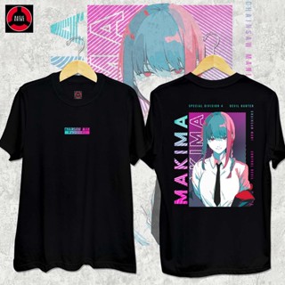 เสื้อสีขาว เสื้อยืด Chainsaw Man - Makima Anime T-Shirtเสื้อยืด_16