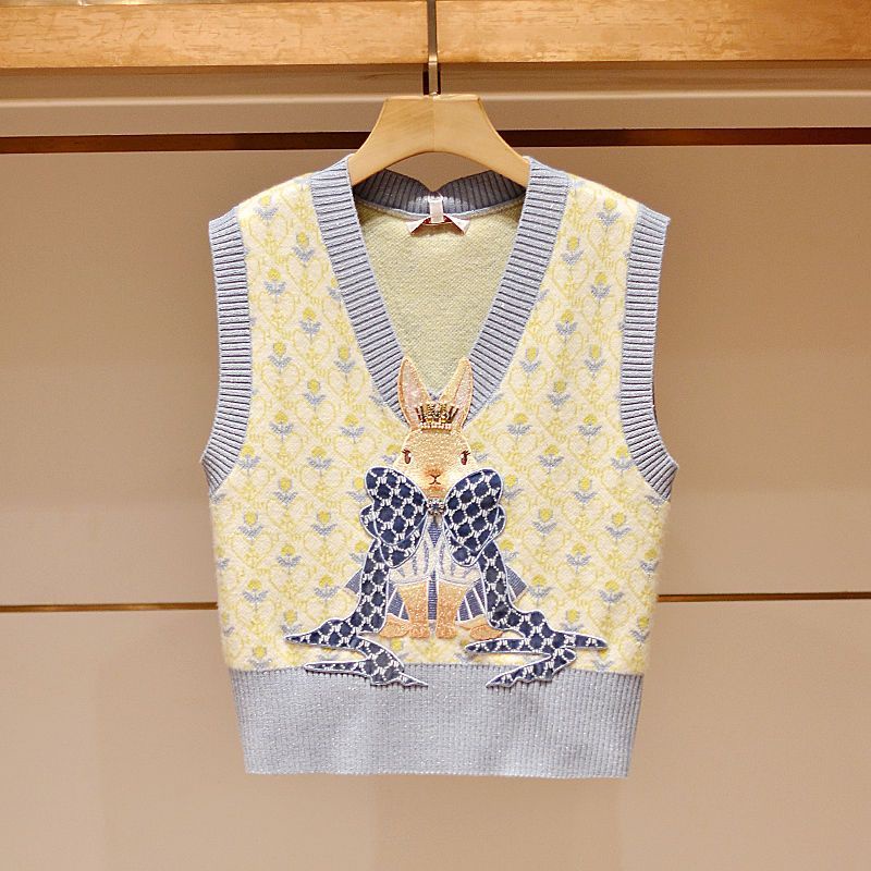 ผู้หญิงเสื้อแขนสั้น เสื้อท็อปลําลอง คอกลม แขนสั้น ปักลายกระต่าย สีขาว แฟชั่นฤดูใบไม้ร่วง สําหรับผู้ห