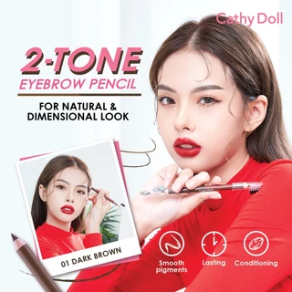 Cathy Doll ทู-โทนอายบราวเพนซิล 1g+1g ดินสอเขียนคิ้ว 2 เฉดสี