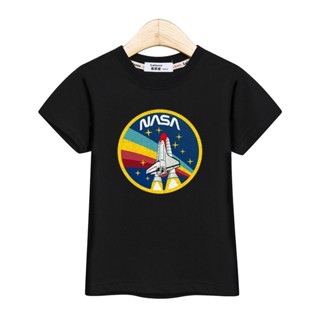 เสื้อยืดเสื้อยืด แขนสั้น พิมพ์ลาย NASA สำหรับเด็กผู้ชาย ผ้า Cotton 100% พร้อมส่ง Oversize ผ้านำเ ยืดคอกลม national _36