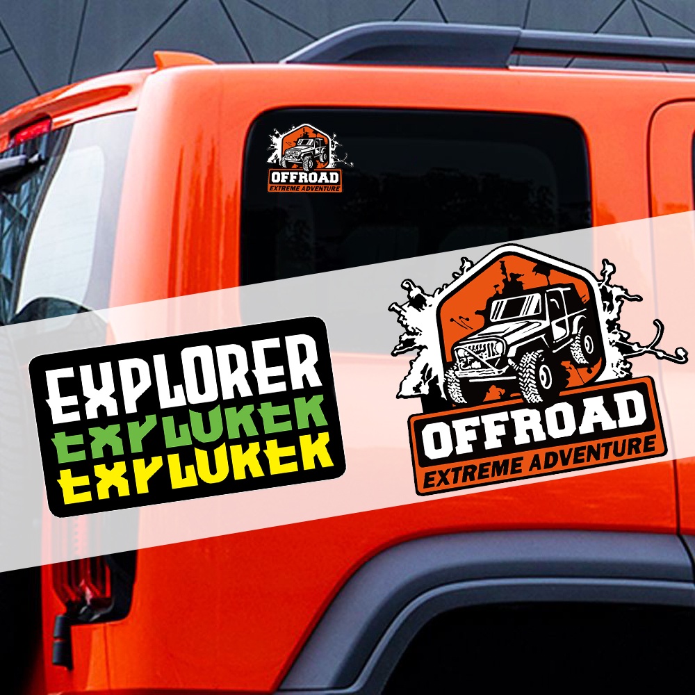 Explorer Offroad Extreme ผจญภัย Off Road รถ SUV กระจกรถยนต์ประตูส่วนบุคคลสติกเกอร์สะท้อนแสง Motocros