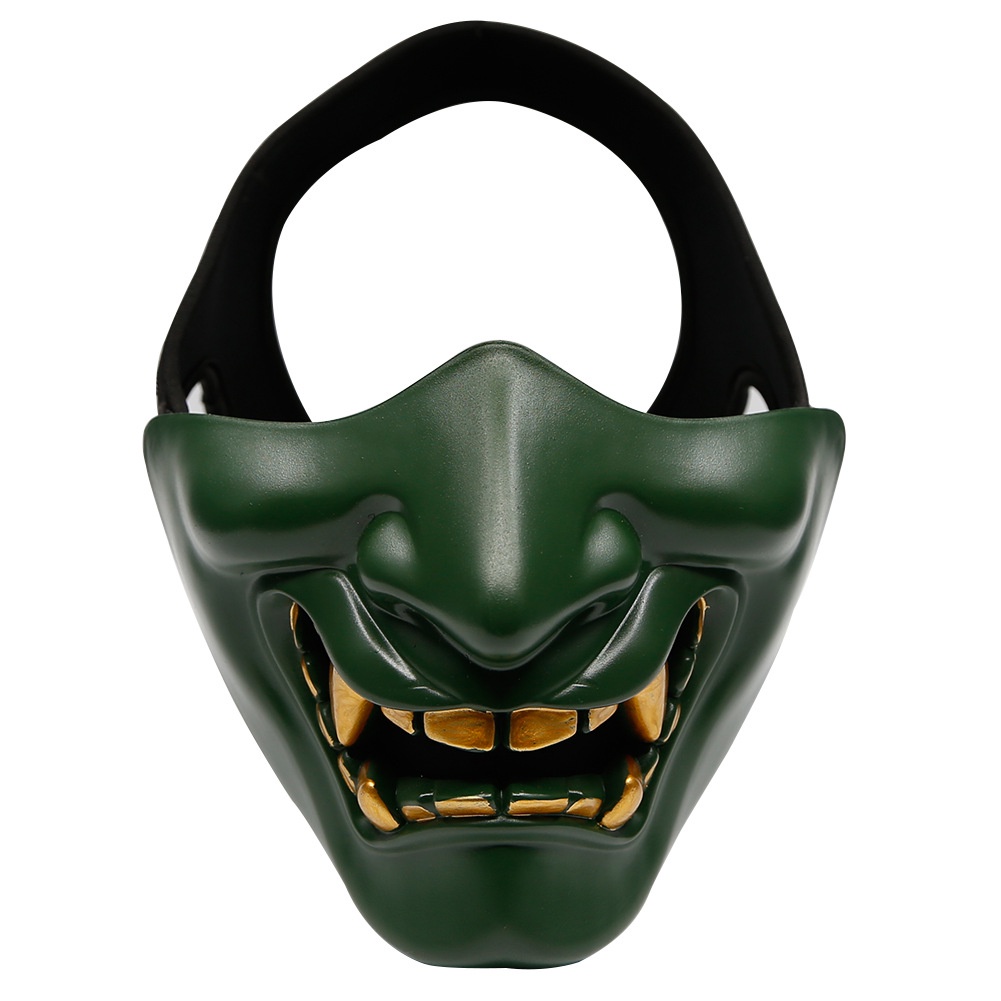 หน้ากาก Mask Oni Giant โอนิ ยักษ์ญี่ปุ่น สีเขียว Ninja Samurai ตํานานอสูรกาย วัสดุไฟเบอร์กลาส Fiberglass Party Cosplay