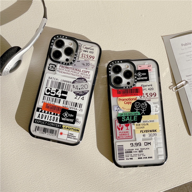 casetify【Creative Labels】เคสโทรศัพท์มือถืออะคริลิคใส แบบแข็ง แม่เหล็ก สําหรับ iPhone 11 12 13 Pro Max 14 Plus 14 Pro Max