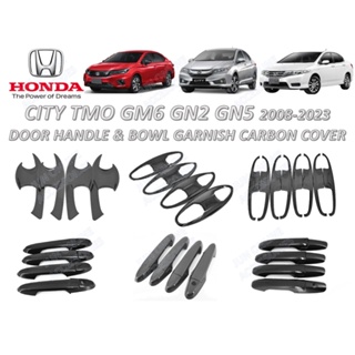 ฝาครอบมือจับประตู โครเมี่ยมคาร์บอน สําหรับ Honda City 2008-2021 TMO GM6 GN2