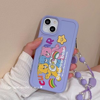 เคสโทรศัพท์มือถือ ป้องกันกระแทก ลายหมีสายรุ้ง สําหรับ Iphone 11 13promax 12 11 xs xr care bears