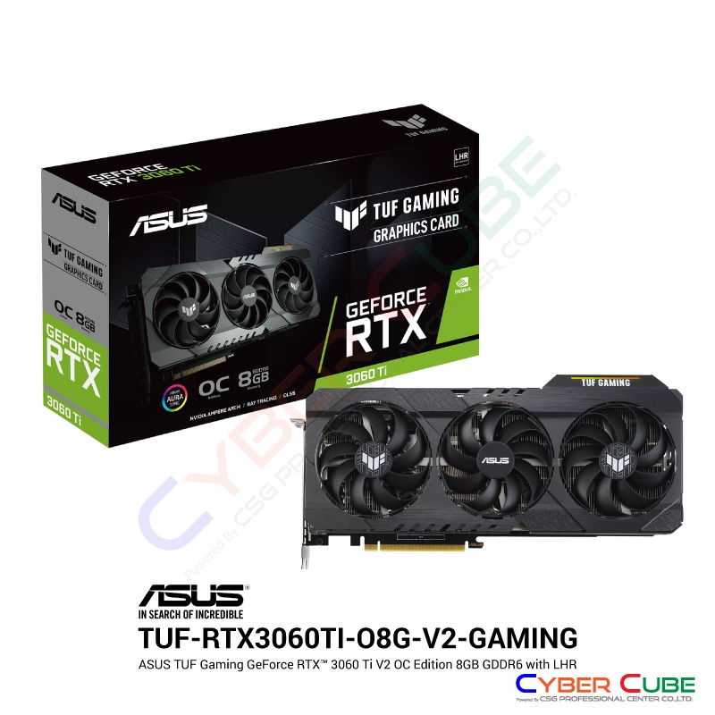 ASUS TUF Gaming GeForce RTX™ 3060 Ti V2 OC Edition 8GB GDDR6 with LHR ( TUF-RTX3060TI-O8G-V2-GAMING ) GRAPHIC CARD