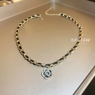 DREJEW สร้อยคอโซ่ทอง 18K จี้รูปดอกไม้ ประดับเพทาย หรูหรา สําหรับผู้หญิง