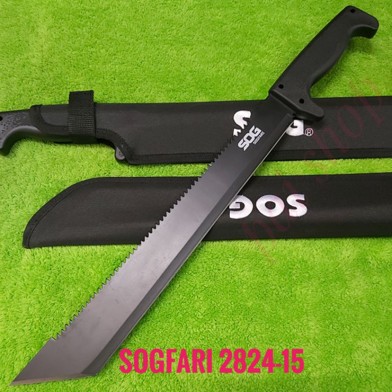 อุปกรณ์เดินป่า มีดเดินป่า มีดยาว มีดสปาต้า มีดพกเดินป่า SOG รุ่น SOGFARI 2824-15 ใบมีดดำปลายตัด