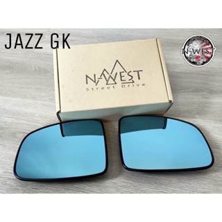 JAZZ GK กระจกมองข้างเลนส์ฟ้า ตัดแสง N-WEST แท้ ราคาต่อ 1 คู่