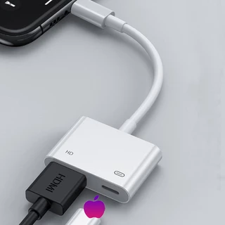 ❤️พร้อมส่ง🍎phone To HDMI Adaptor ios Digital AV Adaptor พร้อมพอร์ตชาร์จ สำหรับ iOS tablet สำหรับ HD TV Monitor 1080P